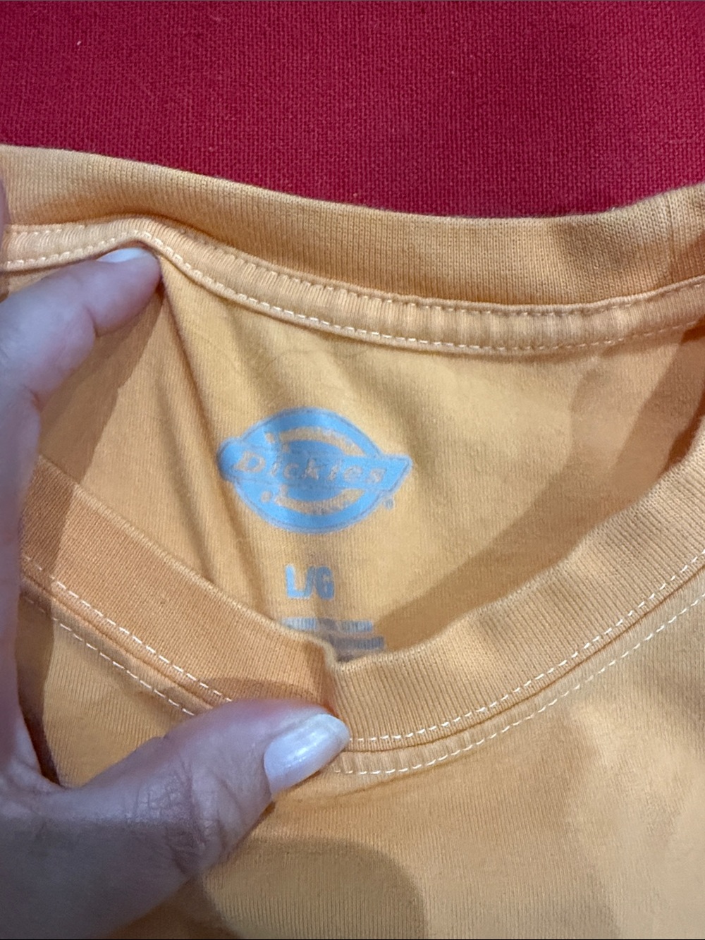 Dickies Peach-Orange Crop Short Sleeve Crewneck Tee - Picture 2 of 3